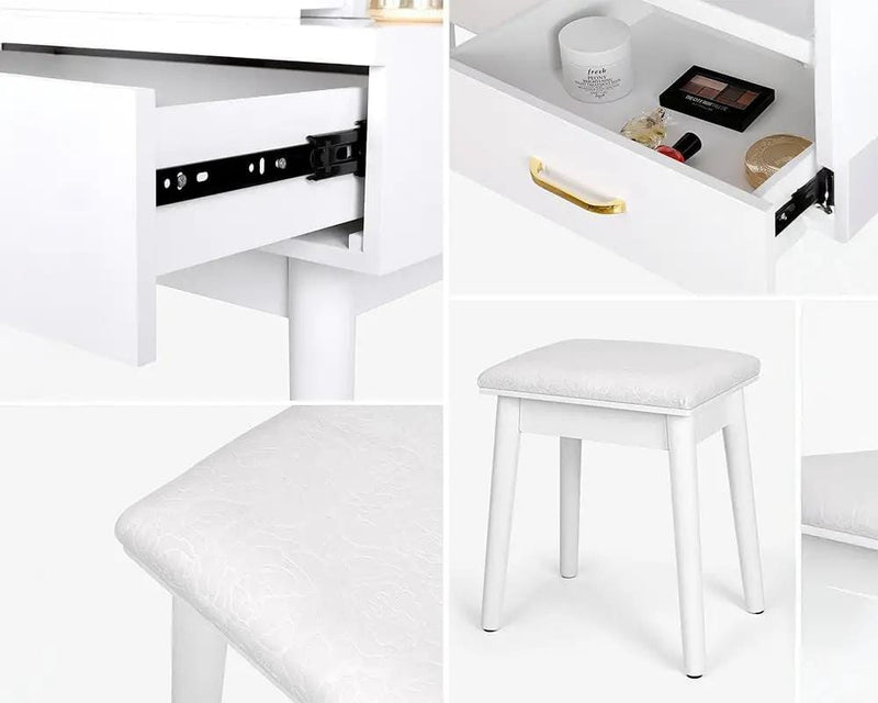 Dressing Table with Mirror and Storage Drawers by The Shopsite
