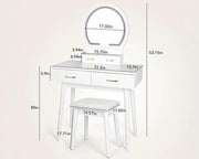 Dressing Table with Mirror and Storage Drawers by The Shopsite