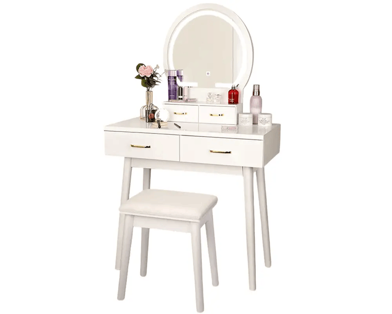 Dressing Table with Mirror and Storage Drawers by The Shopsite