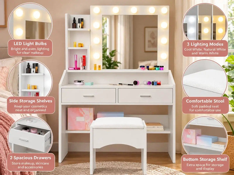 The Shopsite Home-living Dressing Table With Mirror Dressing Table With Mirror