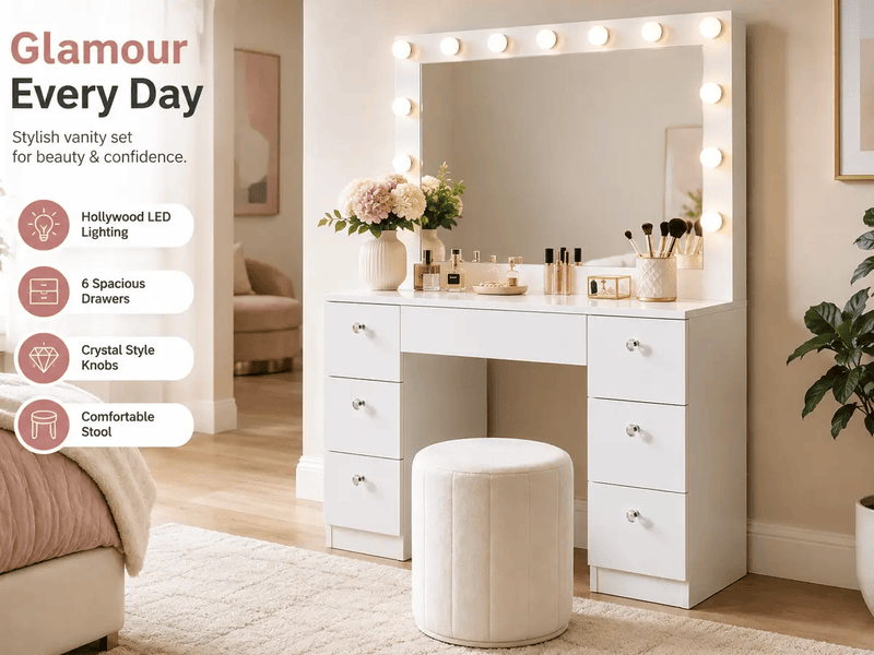 The Shopsite Home-living Dressing Table With Mirror Dressing Table With Mirror