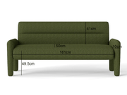 Dubai Hunter Modern 3 Seater Sofa Green by The Shopsite