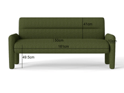 Dubai Hunter Modern 3 Seater Sofa Green by The Shopsite