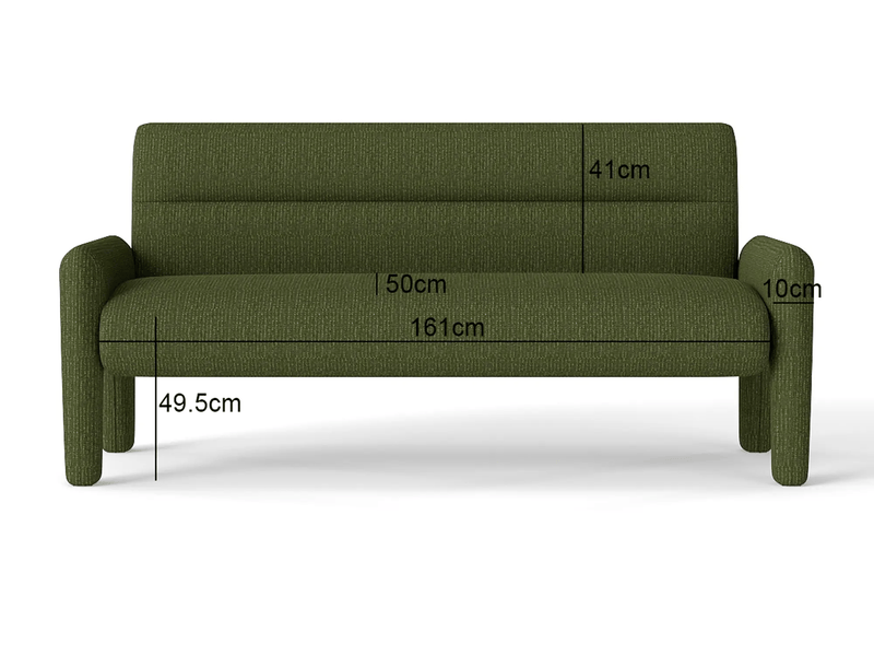 Dubai Hunter Modern 3 Seater Sofa Green by The Shopsite