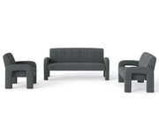 The Shopsite Sofa 3 Piece Milan Charcoal Sofa Set 3 Piece Milan Charcoal Sofa Set