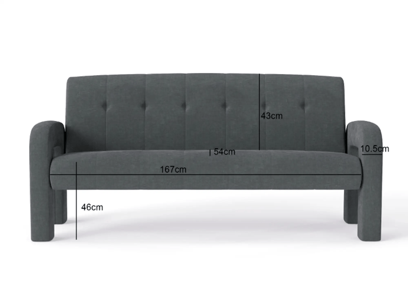 The Shopsite Sofa 3 Piece Milan Charcoal Sofa Set 3 Piece Milan Charcoal Sofa Set