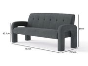 The Shopsite Sofa 3 Piece Milan Charcoal Sofa Set 3 Piece Milan Charcoal Sofa Set