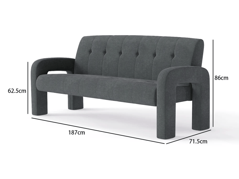 The Shopsite Sofa 3 Piece Milan Charcoal Sofa Set 3 Piece Milan Charcoal Sofa Set