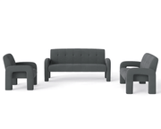 The Shopsite Sofa 3 Piece Milan Charcoal Sofa Set 3 Piece Milan Charcoal Sofa Set