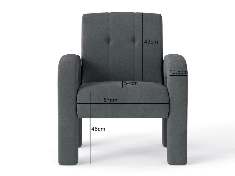 The Shopsite Sofa Modern 1 Seater Sofa Milan Charcoal Modern 1 Seater Sofa Milan Charcoal