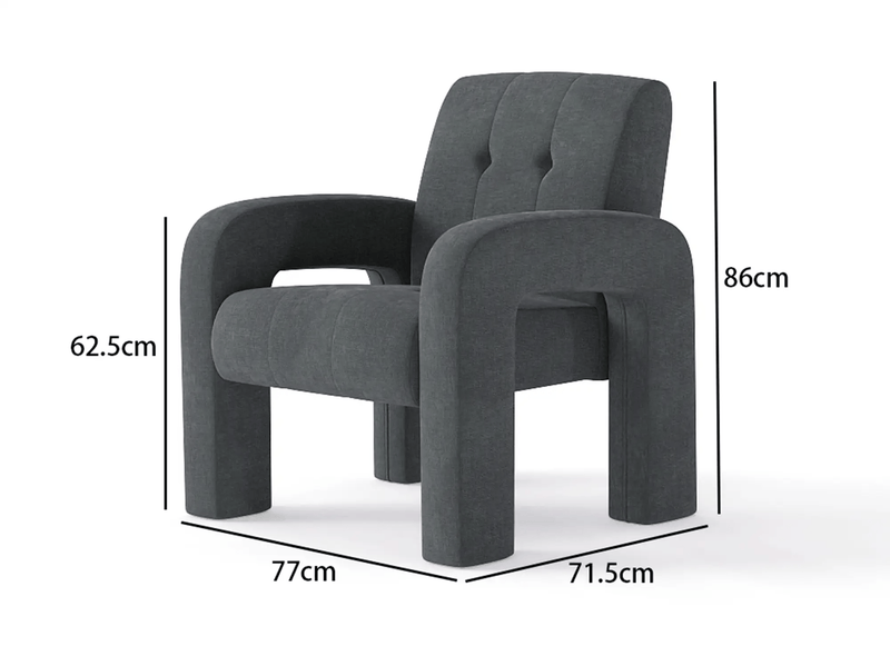 The Shopsite Sofa Modern 1 Seater Sofa Milan Charcoal Modern 1 Seater Sofa Milan Charcoal