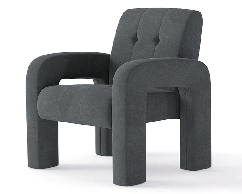 The Shopsite Sofa Modern 1 Seater Sofa Milan Charcoal Modern 1 Seater Sofa Milan Charcoal