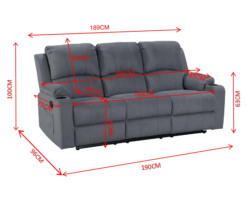 The Shopsite Sofa 3 Seater Recliner Sofa 3 Seater Recliner Sofa