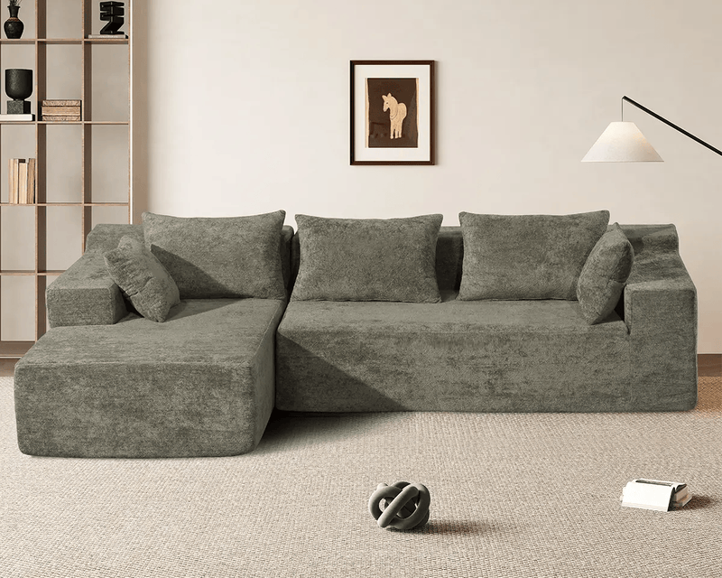 The Shopsite Sofa Compressed Sofa L-Shape Modular Sofa with Chaise Compressed Sofa L-Shape Modular Sofa with Chaise
