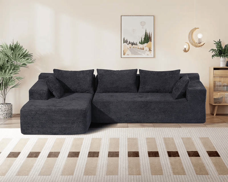 The Shopsite Sofa Compressed Sofa L Shape Modular Sofa with Chaise Compressed Sofa L Shape Modular Sofa with Chaise