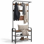 The Shopsite Home-living Wooden Coat Rack with Shelves Hooks by VASAGLE Wooden Coat Rack with Shelves Hooks by VASAGLE