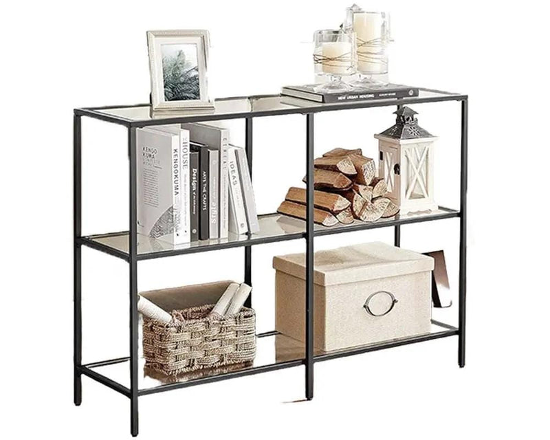 3 Tier Console Table Frame Sofa Table Black by The Shopsite