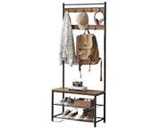 Wooden Coat Rack with Shelves Hooks by VASAGLE by The Shopsite