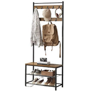Wooden Coat Rack with Shelves Hooks by VASAGLE by The Shopsite