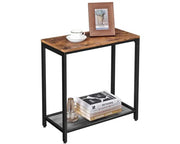 VASAGLE Brown End Table with Mesh Shelf by The Shopsite