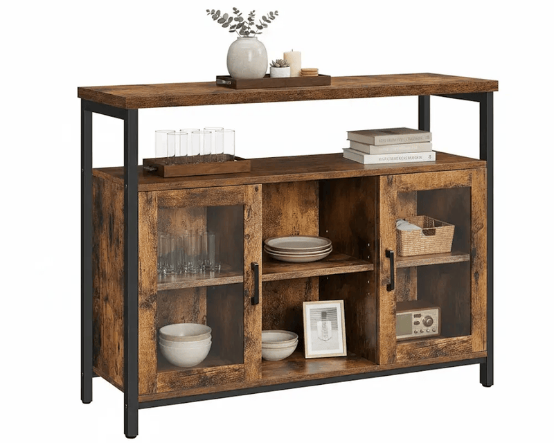 The Shopsite Home-living 100CM Buffet Cabinet with Glass Doors 100CM Buffet Cabinet with Glass Doors