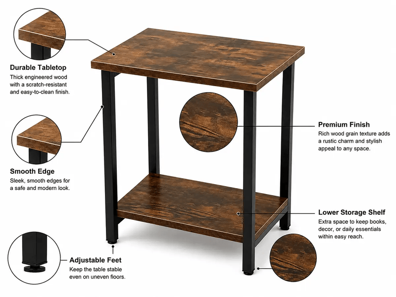 Side Table End Table by The Shopsite