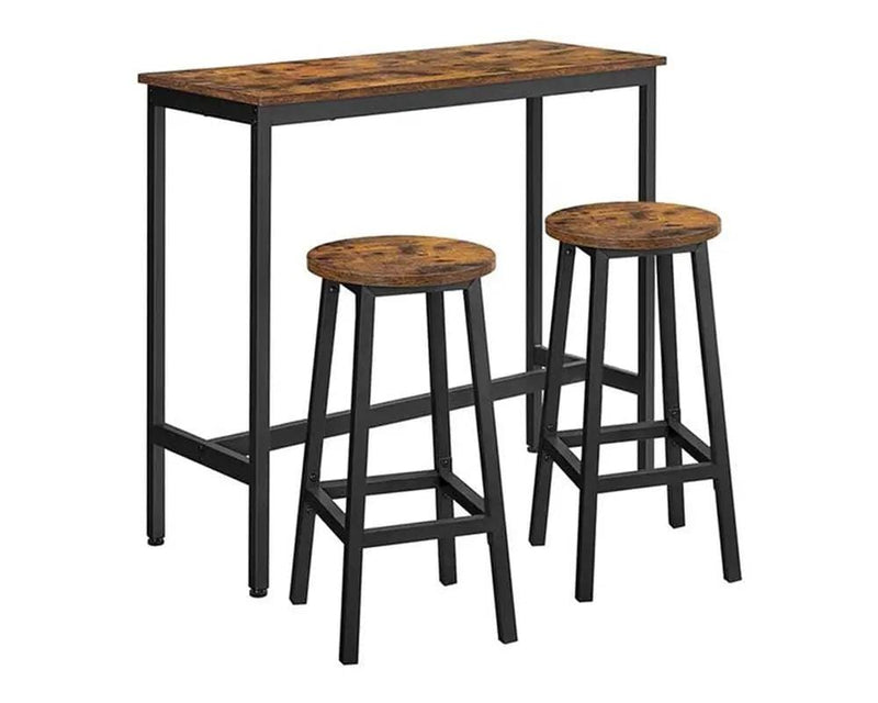 Modern Bar Table Stool Set Greige Black VASAGLE by The Shopsite