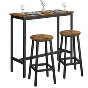 The Shopsite HOME-LIVING Modern Bar Table Stool Set Greige Black VASAGLE Modern Bar Table Stool Set Greige Black VASAGLE