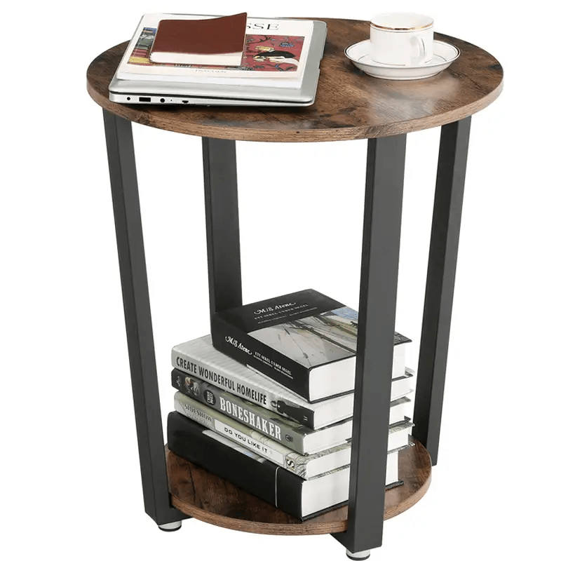 The Shopsite Home-living VASAGLE Side Table End Table Rustic Brown and Black VASAGLE Side Table End Table Rustic Brown and Black