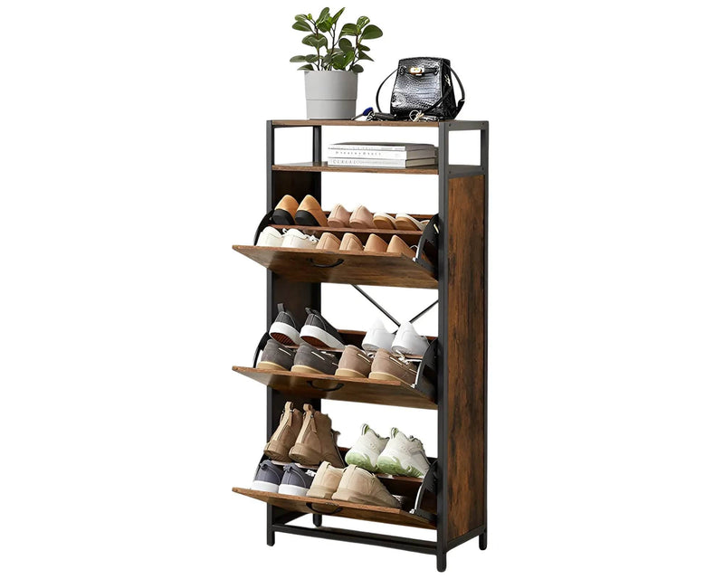 The Shopsite HOME-LIVING Shoe Rack Storage with 3 Compartments Shoe Rack Storage with 3 Compartments