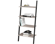 Leaning Wall Bookcase Rustic Brown Wood Plant Stand by The Shopsite