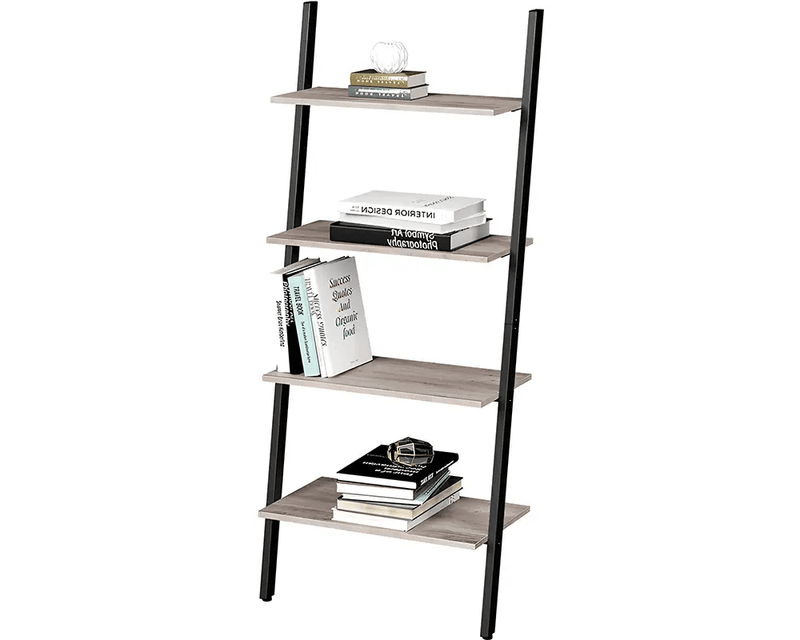 Leaning Wall Bookcase Rustic Brown Wood Plant Stand by The Shopsite