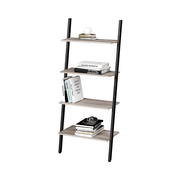 The Shopsite HOME-LIVING Leaning Wall Bookcase Rustic Brown Wood Plant Stand Leaning Wall Bookcase Rustic Brown Wood Plant Stand