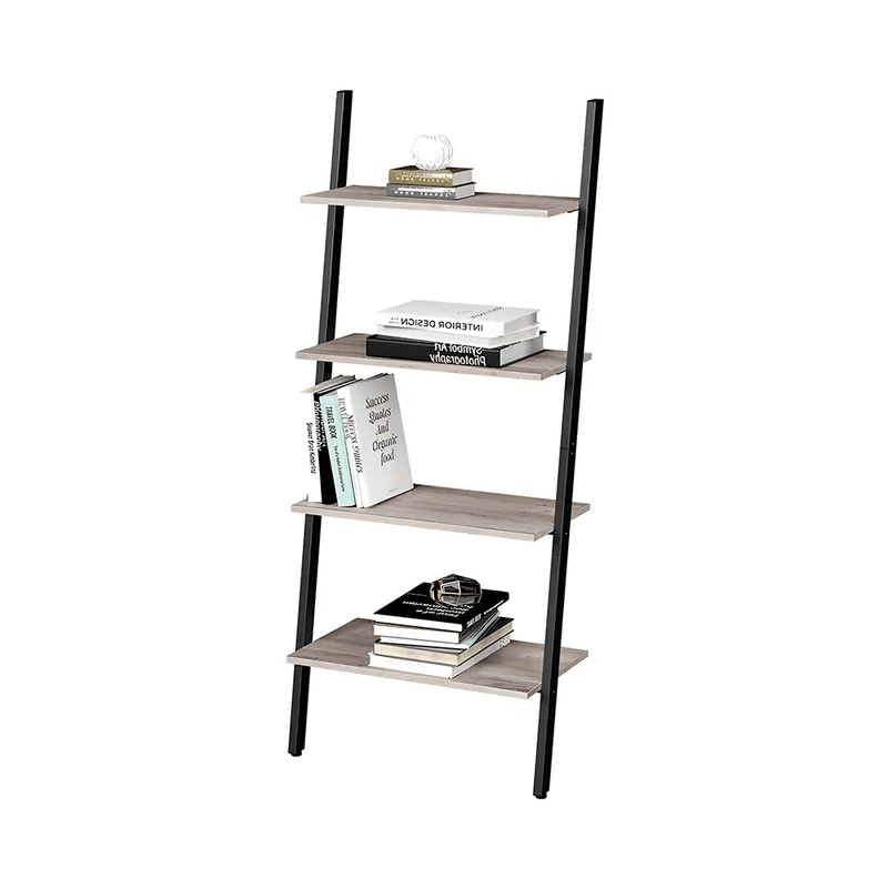 The Shopsite HOME-LIVING Leaning Wall Bookcase Rustic Brown Wood Plant Stand Leaning Wall Bookcase Rustic Brown Wood Plant Stand