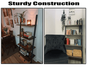 Leaning Wall Bookcase Rustic Brown Wood Plant Stand by The Shopsite