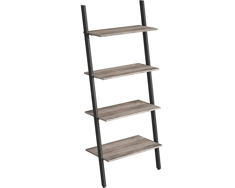 Leaning Wall Bookcase Rustic Brown Wood Plant Stand by The Shopsite
