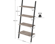 Leaning Wall Bookcase Rustic Brown Wood Plant Stand by The Shopsite