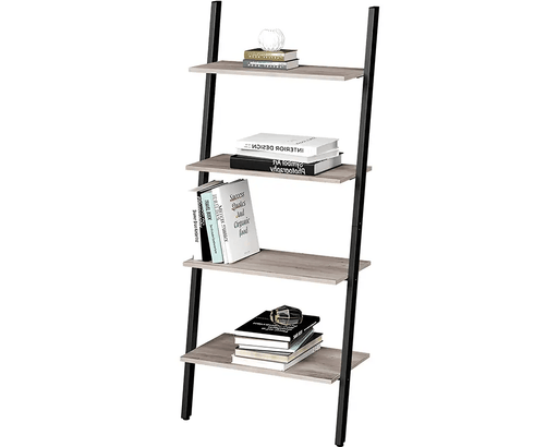 Leaning Wall Bookcase Rustic Brown Wood Plant Stand by The Shopsite