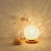 Rattan LED Table Desk Bedside Night Light Lamp 15cm by salelink.co.nz