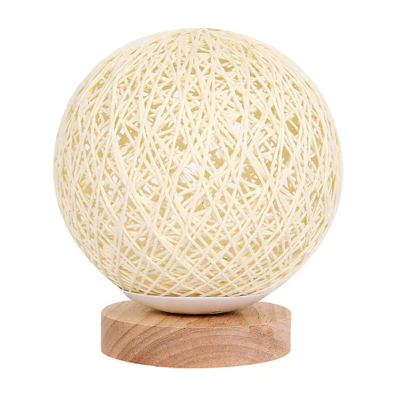 Rattan LED Table Desk Bedside Night Light Lamp 15cm by salelink.co.nz
