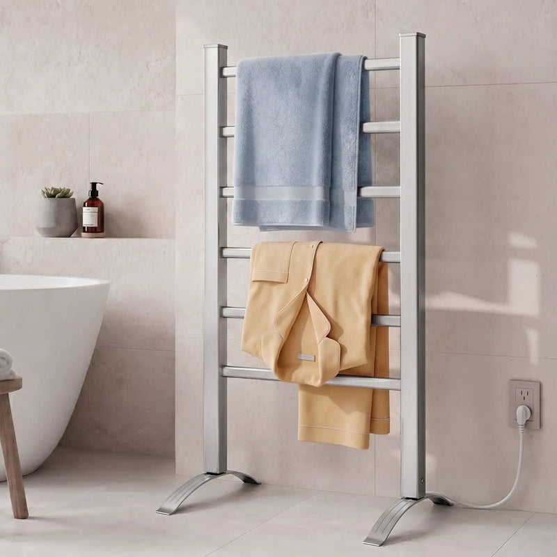 SportZone.co.nz Home & Garden > Laundry & Cleaning > Drying Racks & Hangers Devanti Electric Heated Towel Rail Rack 6 Bars with Timer Clothes Dry Warmer Devanti Electric Heated Towel Rail Rack 6 Bars with Timer Clothes Dry Warmer