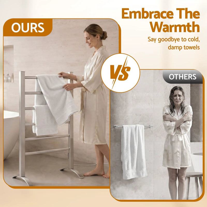 SportZone.co.nz Home & Garden > Laundry & Cleaning > Drying Racks & Hangers Devanti Electric Heated Towel Rail Rack 6 Bars with Timer Clothes Dry Warmer Devanti Electric Heated Towel Rail Rack 6 Bars with Timer Clothes Dry Warmer