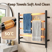 Devanti Electric Heated Towel Rail Rack 5 Bars Wall Mounted Clothes Dry Warmer by SportZone.co.nz