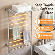 SportZone.co.nz Home & Garden > Laundry & Cleaning > Drying Racks & Hangers Devanti Electric Heated Towel Rail Rack 14 Bars Wall Mounted Clothes Dry Warmer Devanti Electric Heated Towel Rail Rack 14 Bars Wall Mounted Clothes Dry Warmer