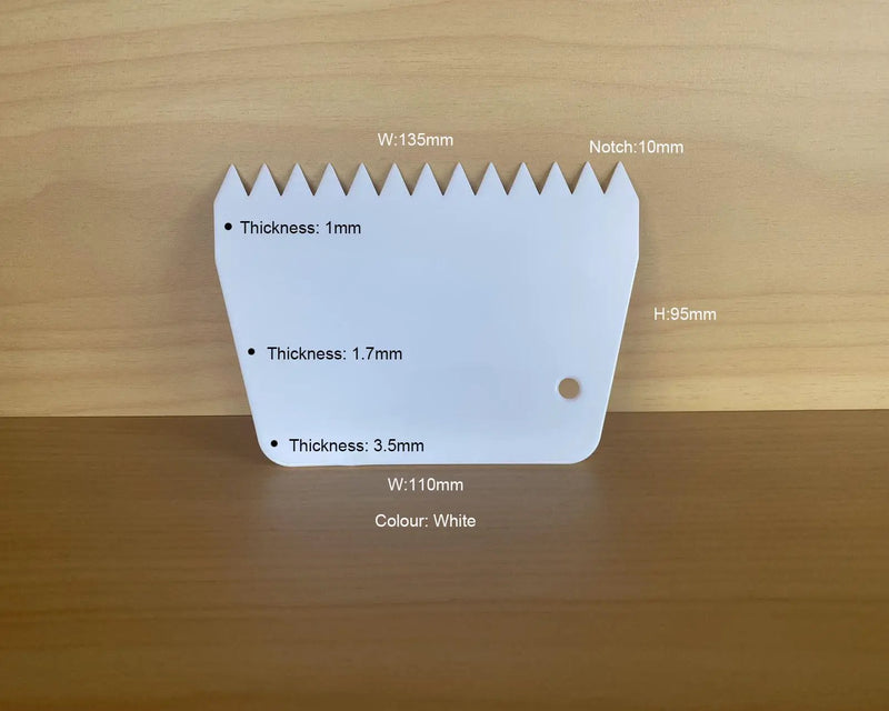 Epoxy Spreader / Plastic Scraper / Notch Adhesive Trowel - Perfect for River Table, Coffee Table, Table Top etc by Resin Art NZ