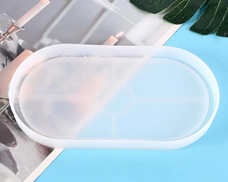 Plate Moulds - Large Tray Resin Mould, Craft Jewelry Making Tools Epoxy Mould Resin Mould Silicone Mould (Oval) by Resin Art NZ