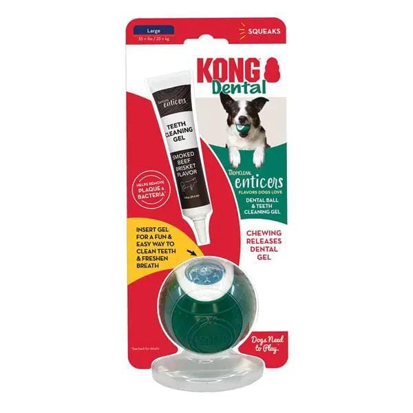 Animal Addiction Limited Dog Toy KONG Dental Ball Large with Teeth Cleaning Gel KONG Dental Ball Large with Teeth Cleaning Gel