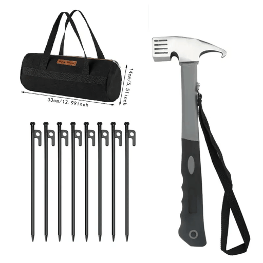 g8buynz Tent Stakes and Hammer Set 8pcs 12in Heavy Duty Forged Steel Tent Stakes+a Hammer Tent Stakes and Hammer Set 8pcs 12in Heavy Duty Forged Steel Tent Stakes+a Hammer