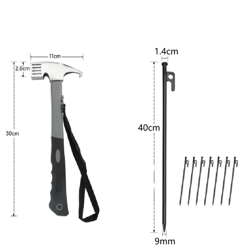 g8buynz Tent Stakes and Hammer Set 8pcs 12in Heavy Duty Forged Steel Tent Stakes+a Hammer Tent Stakes and Hammer Set 8pcs 12in Heavy Duty Forged Steel Tent Stakes+a Hammer