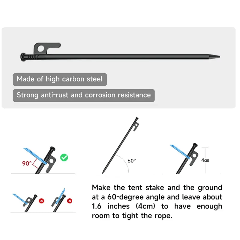 g8buynz Tent Stakes and Hammer Set 8pcs 12in Heavy Duty Forged Steel Tent Stakes+a Hammer Tent Stakes and Hammer Set 8pcs 12in Heavy Duty Forged Steel Tent Stakes+a Hammer